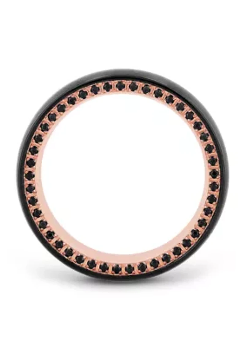 Black Sapphire Band and Rose-Tone Tungsten