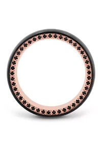 Black Sapphire Band and Rose-Tone Tungsten