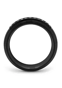 1/6 ct. t.w. Black Diamond Domed Band Stainless Steel
