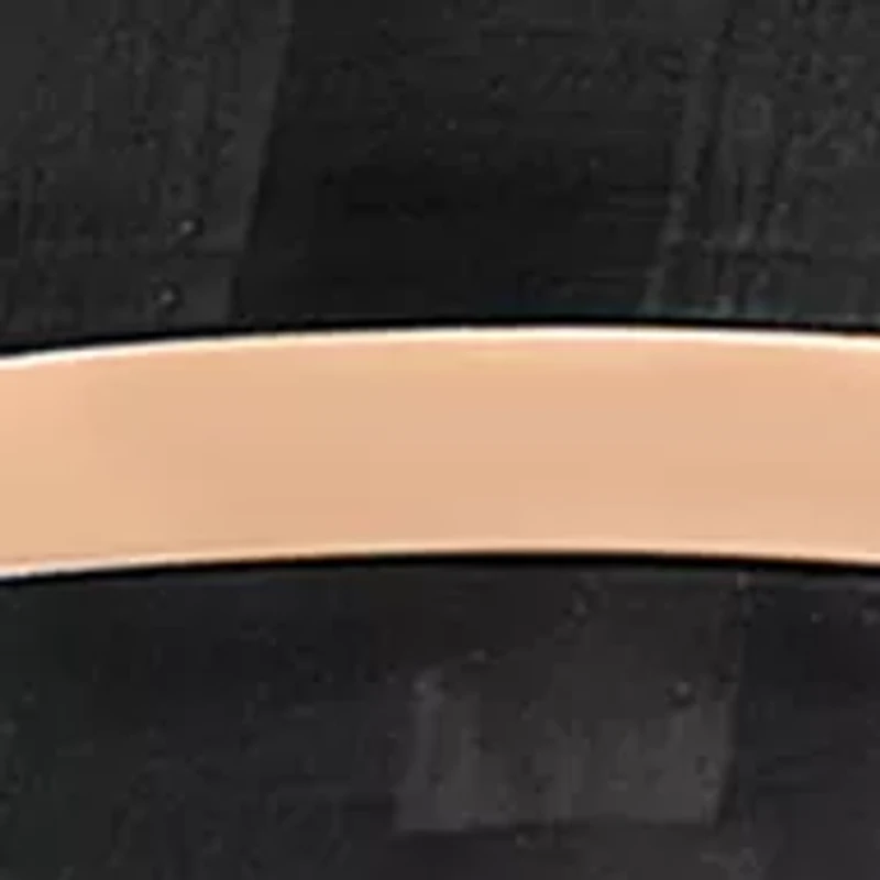Striped Band Black and Rose-Tone Stainless Steel