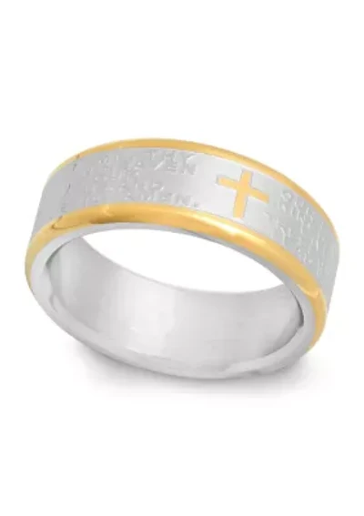 The Lord's Prayer Religious Band Two-Tone Stainless Steel
