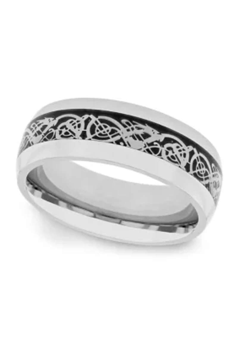 Ornate Filigree Band Stainless Steel