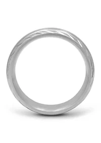 Grooved Satin Center Band Stainless Steel