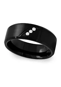 1/10 ct. t.w. Diamond Band Black Stainless Steel