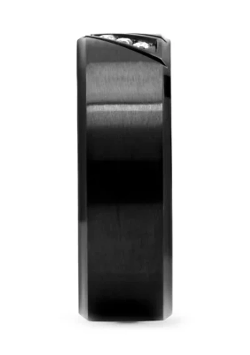 1/10 ct. t.w. Diamond Band Black Stainless Steel