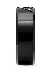 1/10 ct. t.w. Diamond Band Black Stainless Steel