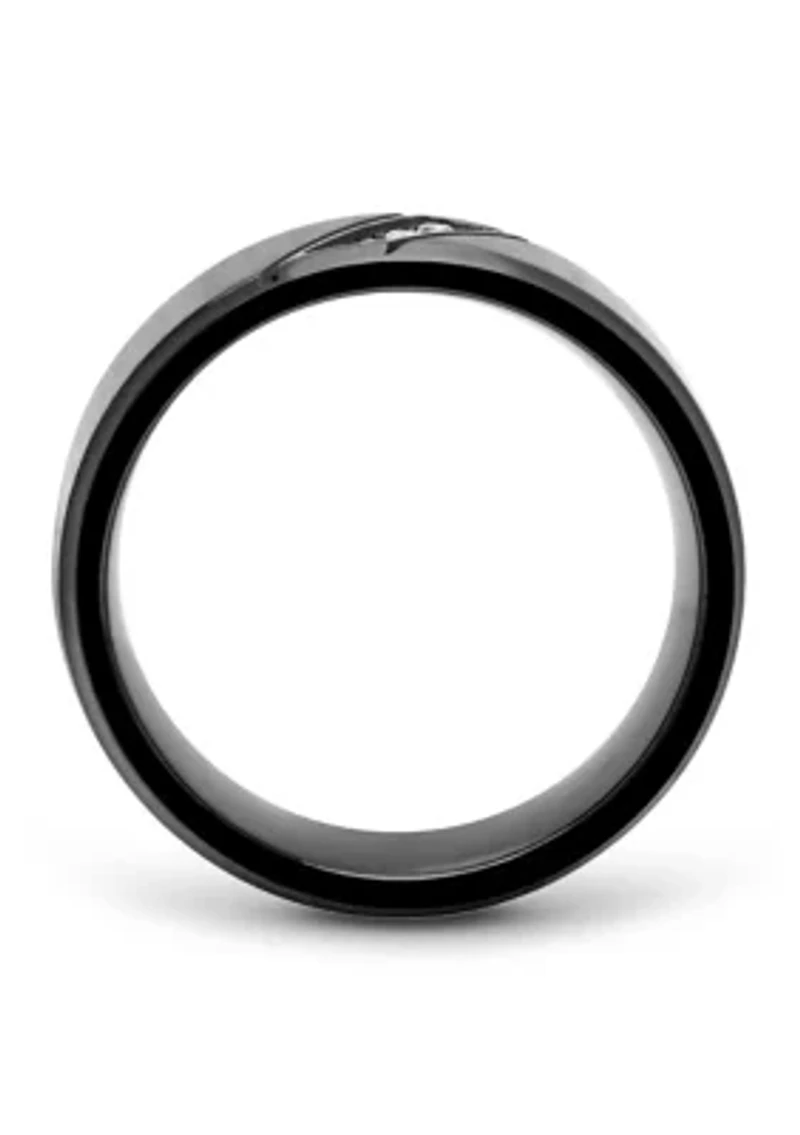1/10 ct. t.w. Diamond Band Black Stainless Steel