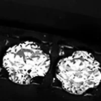 1/6 ct. t. w. Diamond Grooved Band Black Stainless Steel