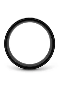 Black Weave Inlay Lightweight Beveled Band Titanium