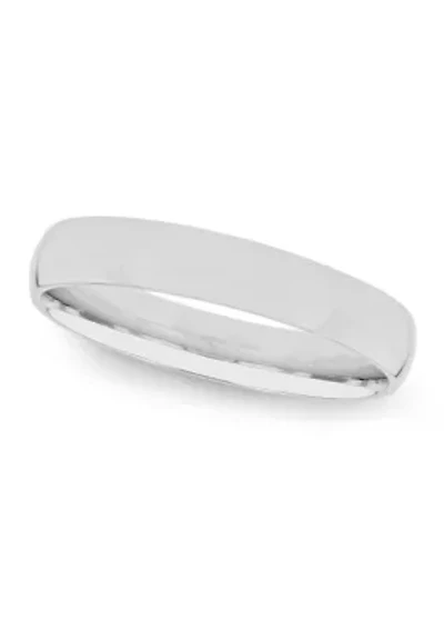 Plain Polished 4 Millimeter Wedding Band .925 Sterling Silver