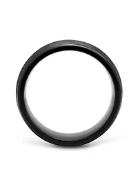 Domed Satin Finish Band Black Cobalt