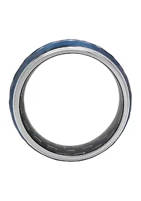Hammered Step Edge Band Blue Cobalt