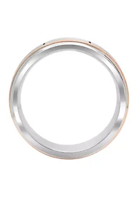 Satin Finish Rose-Tone Stripe Band Cobalt