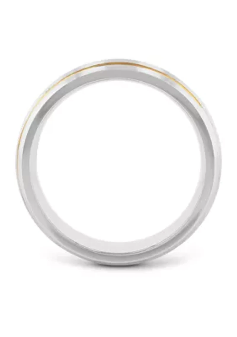 Satin Finish Gold-Tone Stripe Band Cobalt
