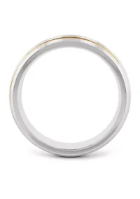 Satin Finish Gold-Tone Stripe Band Cobalt