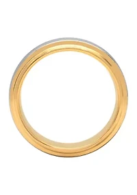 Brushed Step Edge Band Two-Tone Cobalt