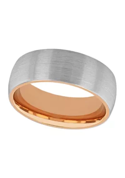 Satin Finish Rose-Tone Accent Band Cobalt