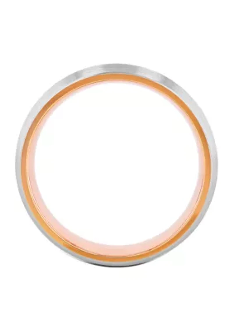 Satin Finish Rose-Tone Accent Band Cobalt