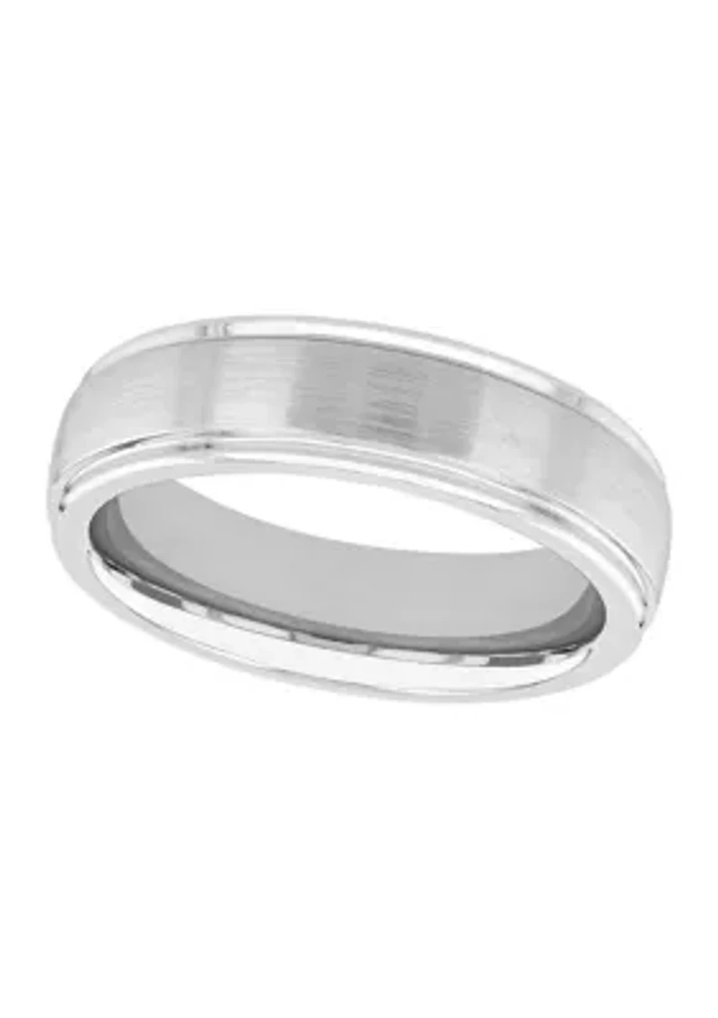 Grooved Satin Finish Band Cobalt