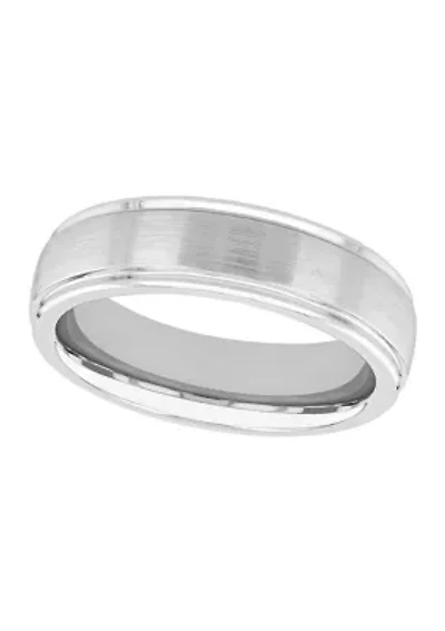Grooved Satin Finish Band Cobalt