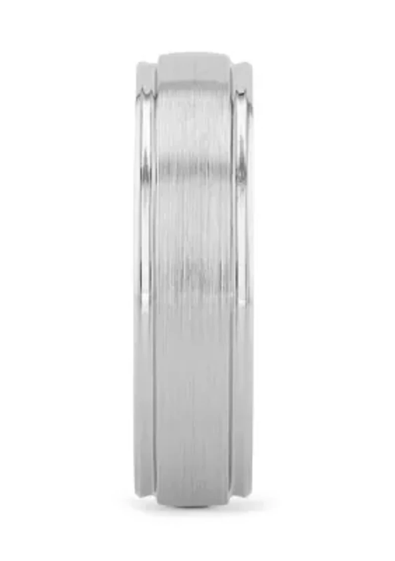 Grooved Satin Finish Band Cobalt
