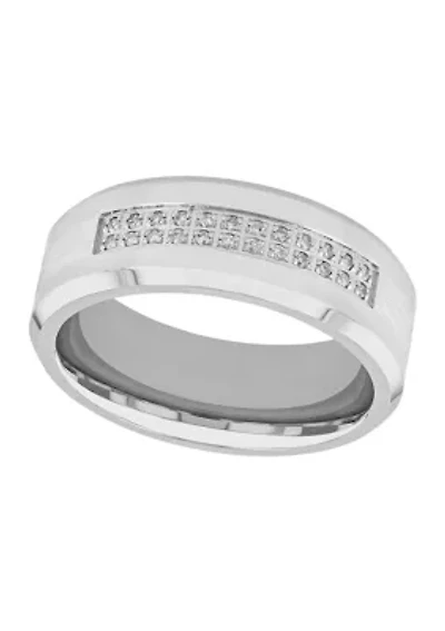 1/8 ct. t.w. Diamond Beveled Edge Band Cobalt