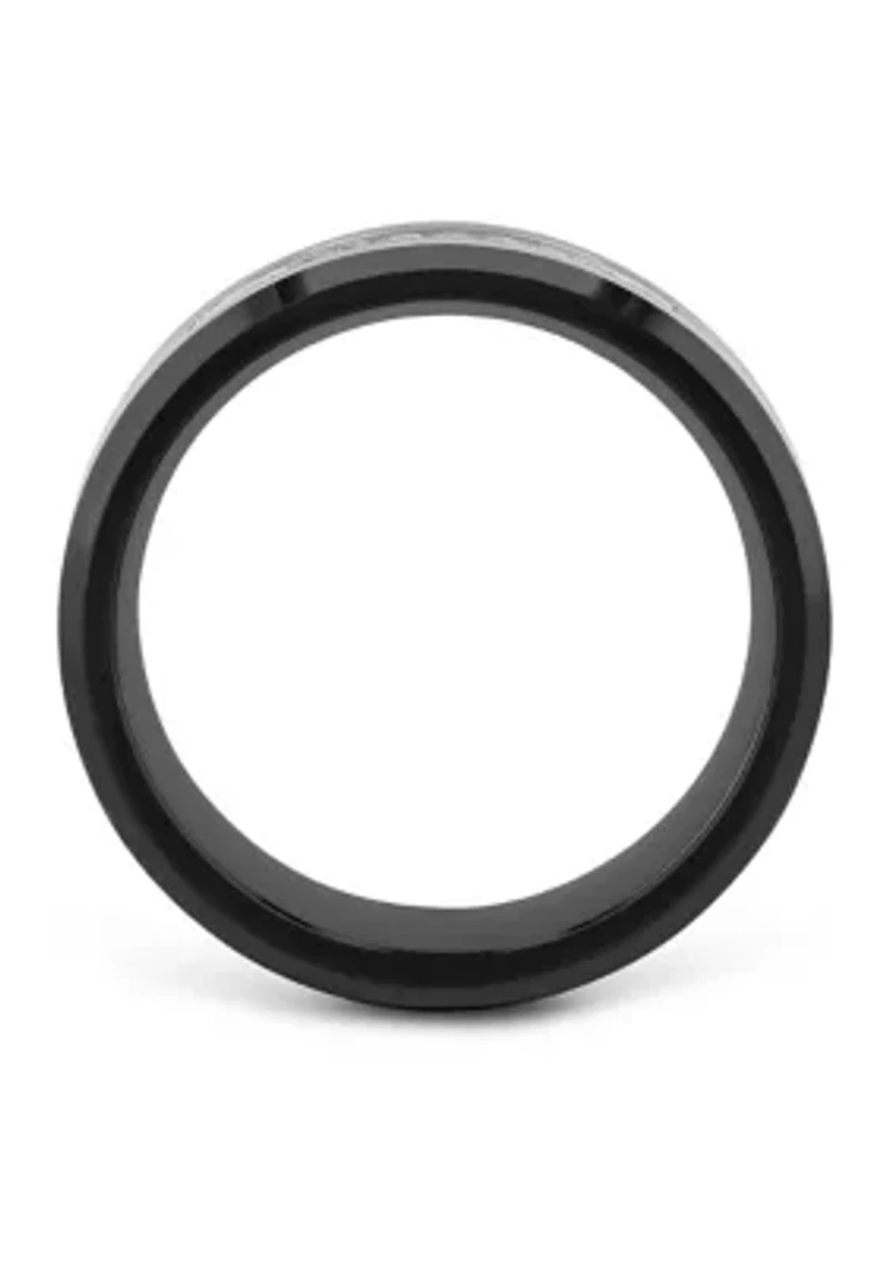1/10 ct. t.w. Diamond Beveled Edge Band Black Cobalt