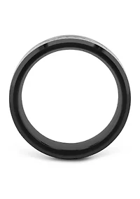 1/10 ct. t.w. Diamond Beveled Edge Band Black Cobalt