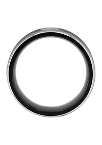 1/10 ct. t.w. Diamond Accent Brushed Step Edge Band Black Cobalt