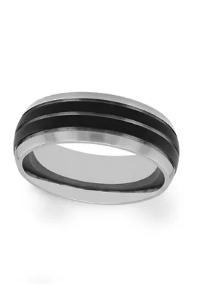 Grooved Lightweight Band Two-Tone Titanium