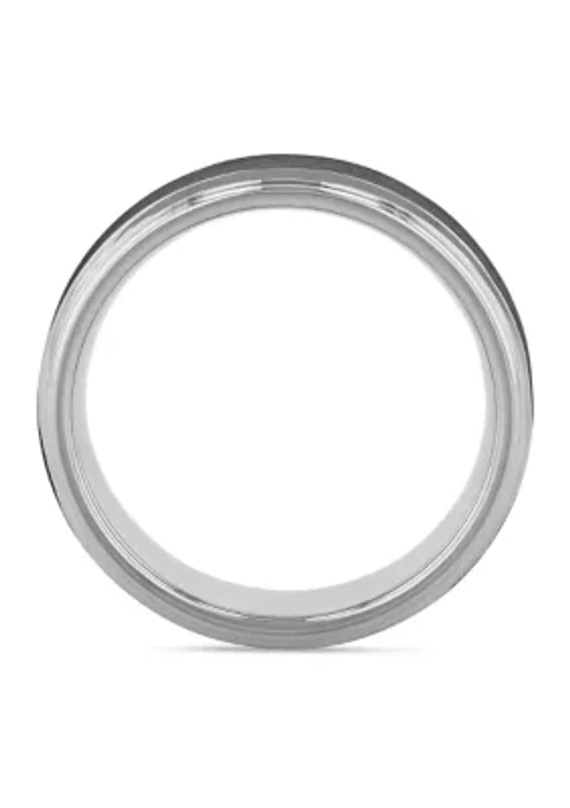 Brushed Step Edge Band Two-Tone Tantalum