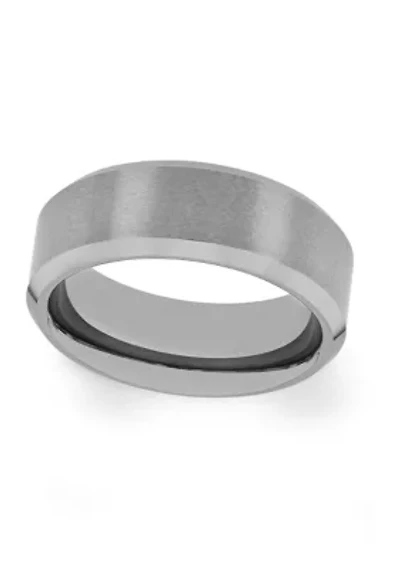 Satin Finish Beveled Edge Band Tantalum