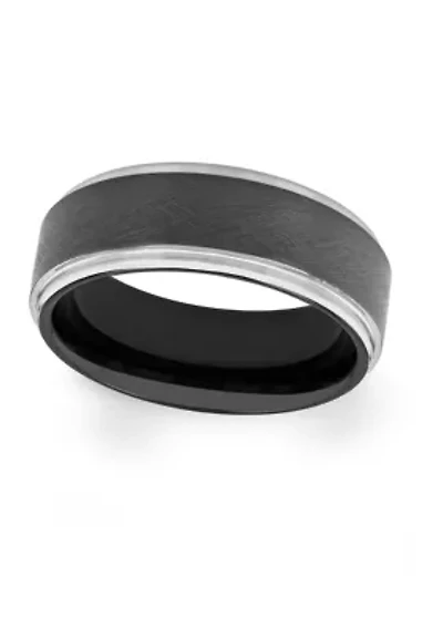 Brushed Step Edge Band Two-Tone Tantalum