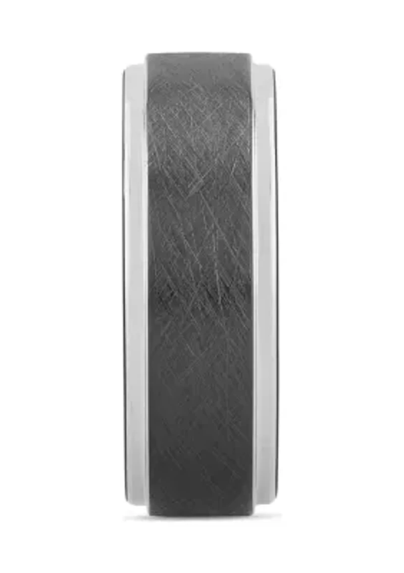 Brushed Step Edge Band Two-Tone Tantalum