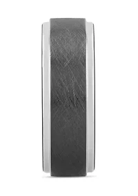 Brushed Step Edge Band Two-Tone Tantalum