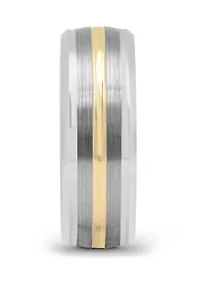Striped Satin Finish Band Two-Tone Tantalum