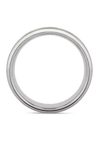 Striped Satin Finish Band Two-Tone Tantalum