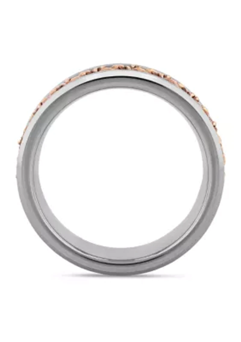 Braided Satin Finish Band Two-Tone Tantalum