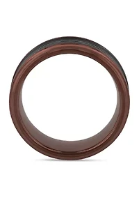Grooved Step Edge Band Two-Tone Tantalum