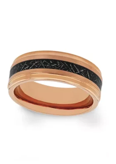 Satin Finish Step Edge Band Rose-Tone Tantalum