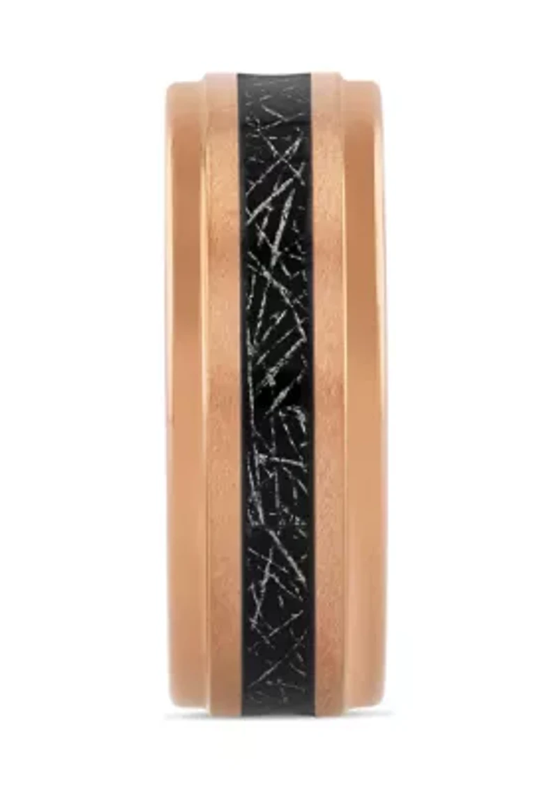 Satin Finish Step Edge Band Rose-Tone Tantalum