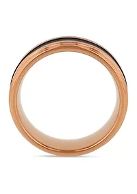 Satin Finish Step Edge Band Rose-Tone Tantalum