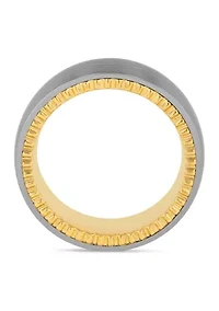 Brushed Coin Edge Band Two-Tone Tantalum