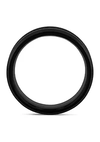 Grooved Beveled Edge Band Two Tone Tantalum