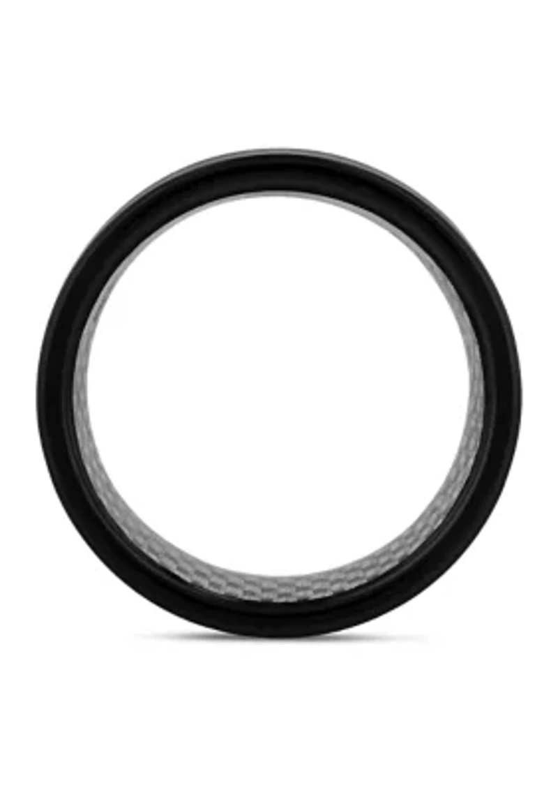 Grooved Satin Finish Band Two-Tone Tantalum