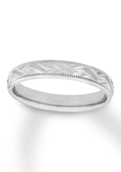 Basketweave Milgrain mm Wedding Band .925 Sterling Silver