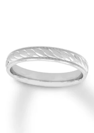 Swirl Cut Milgrain mm Wedding Band .925 Sterling Silver