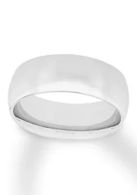 Plain Polished 8 Millimeter Wedding Band .925 Sterling Silver