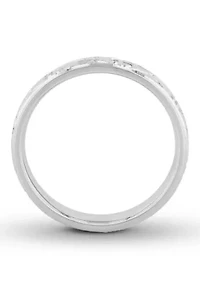Sun Cross Textured mm Wedding Band .925 Sterling Silver