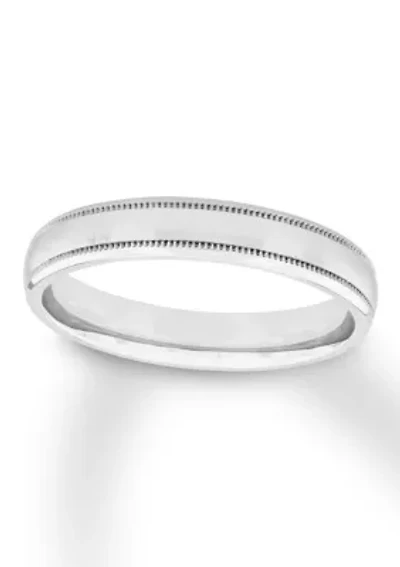 Polished Milgrain 4 Millimeter Wedding Band .925 Sterling Silver